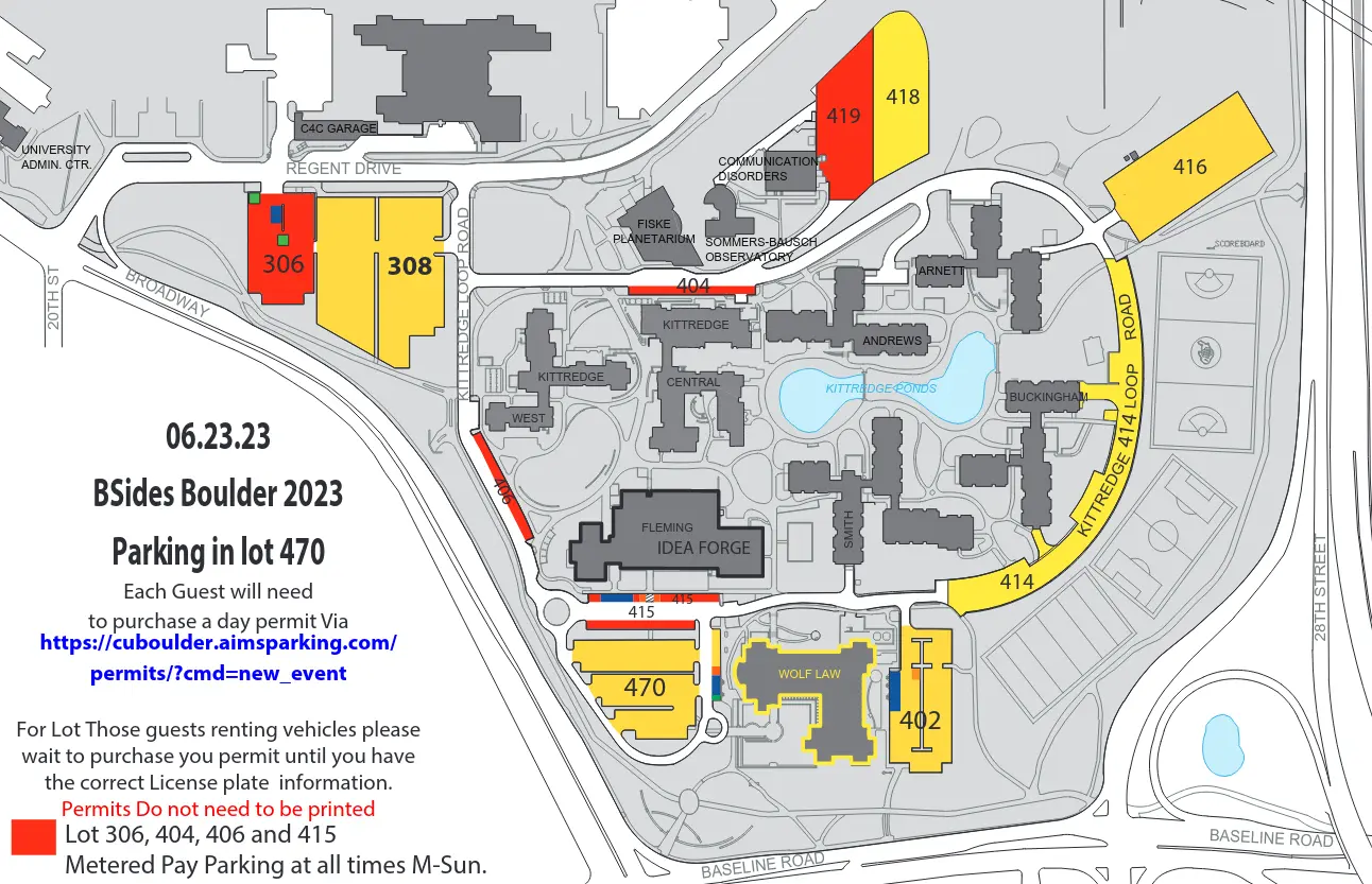 Map of the parking lots around the event